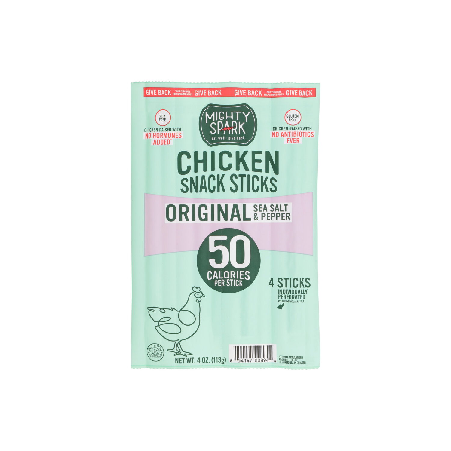 Mighty Spark Salt & Pepper Chicken Snack Sticks - 4 Ounce Image 1 of 2