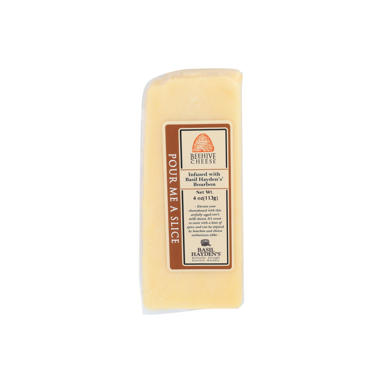 Beehive Cheese Pour Me A Slice Basil Hayden Bourbon Infused Cheddar - 4 Ounce Image 1 of 4