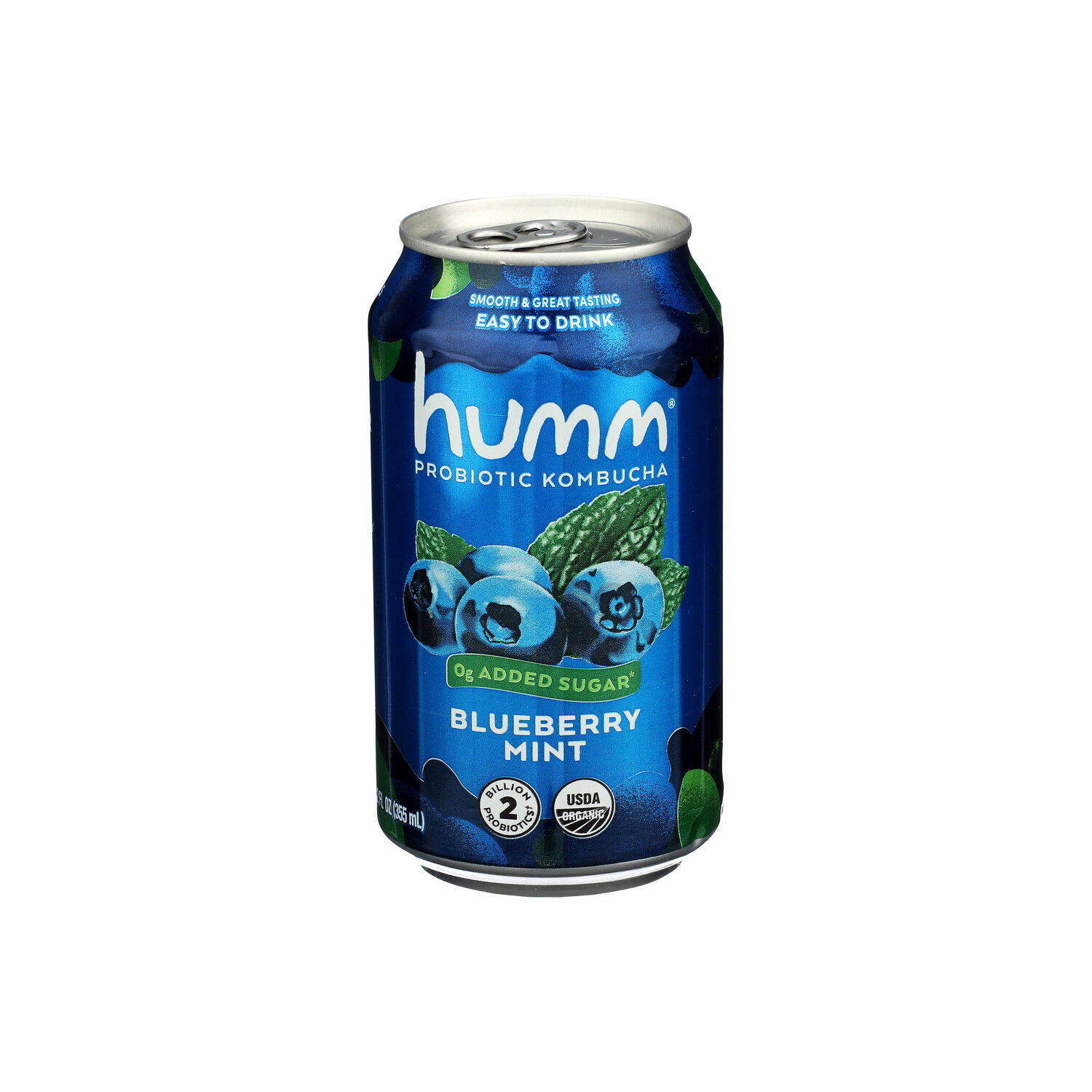 Humm Blueberry Kombucha Mint Can - 12 Fluid Ounce - Brookshire's