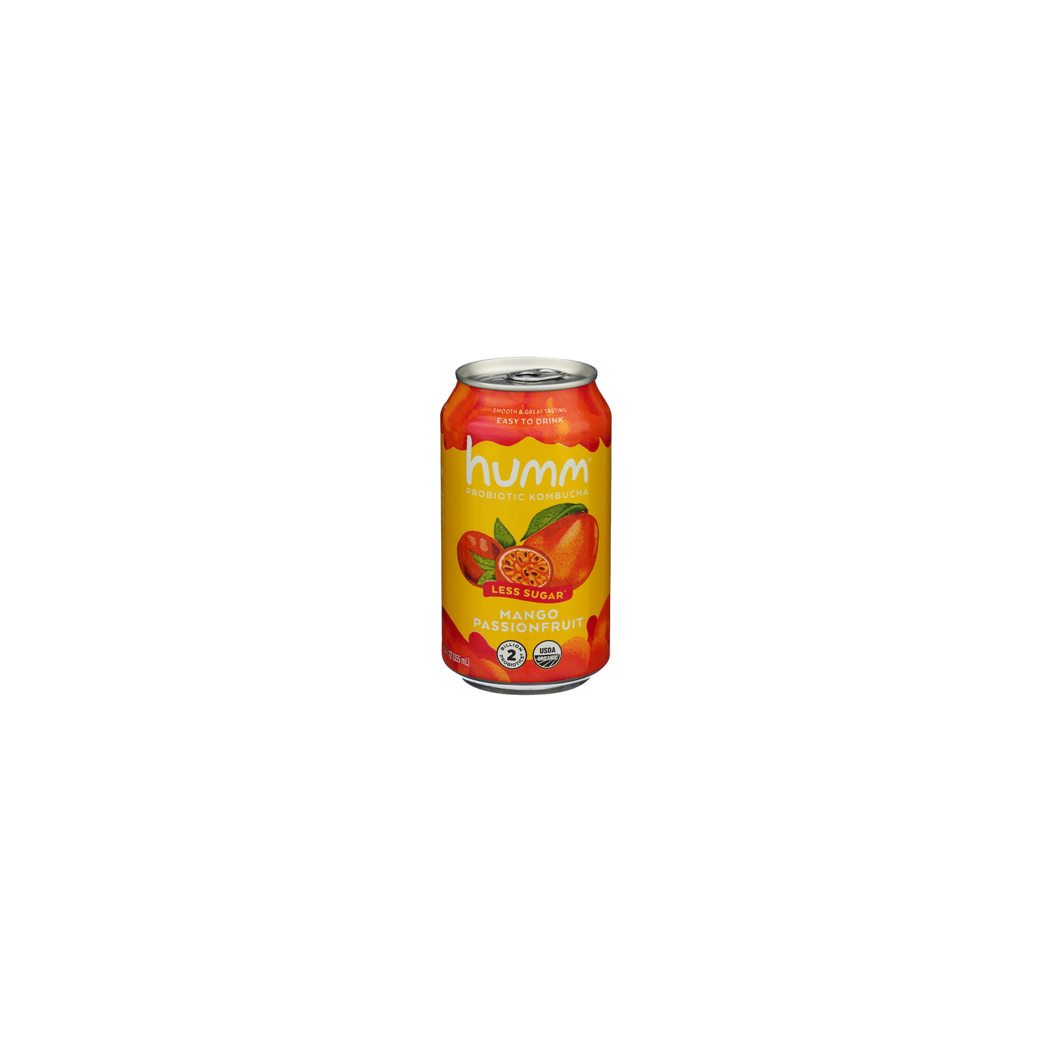 Humm Mango Kombucha Passionfruit Can Probiotic - 12 Fluid Ounce Image 1 of 4