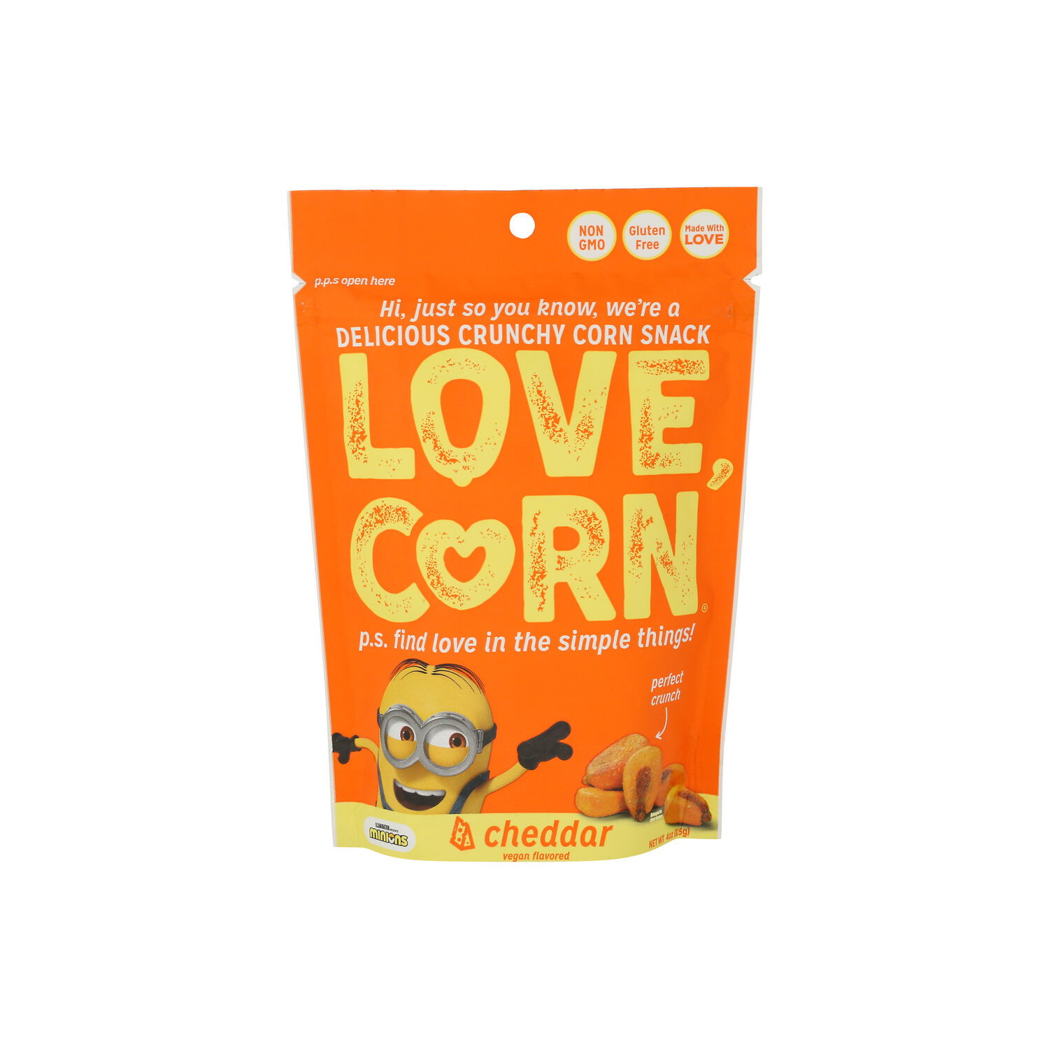 LOVE, CORN Vegan Cheddar Corn - 4 Ounce Image 1 of 4