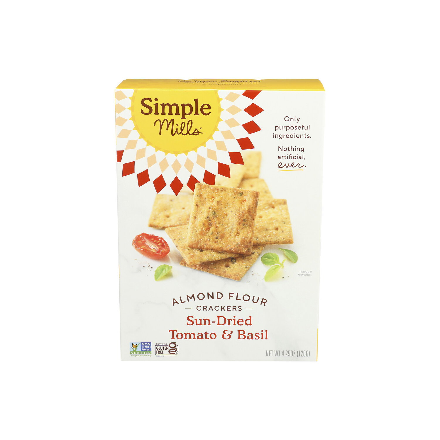 Simple Mills Sun-Dried Tomato & Basil Almond Flour Crackers - 4.25 Ounce Image 1 of 4
