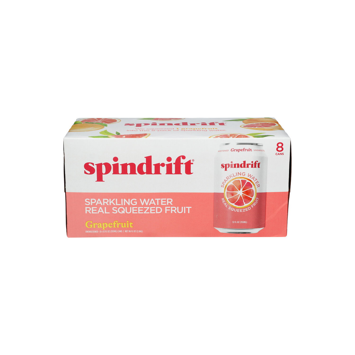Spindrift Sparkling Water Grapefruit - 12 Fluid Ounce - 8 Count Image 1 of 3