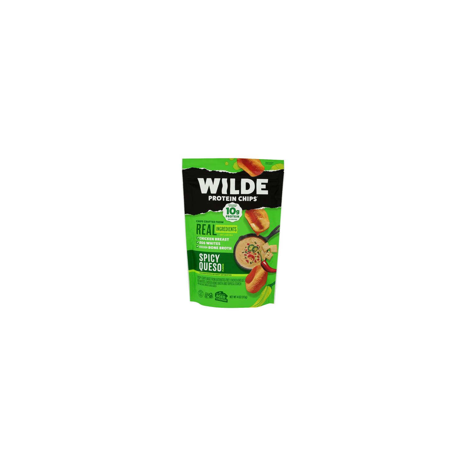 Wilde Spicy Queso Chips Protein - 4 Ounce - Super 1 Foods