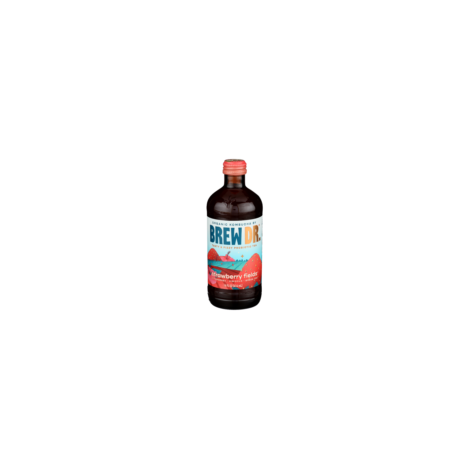 Brew DR. Kombucha Strawberry Fields Bottle - 14 Fluid Ounce Image 1 of 4