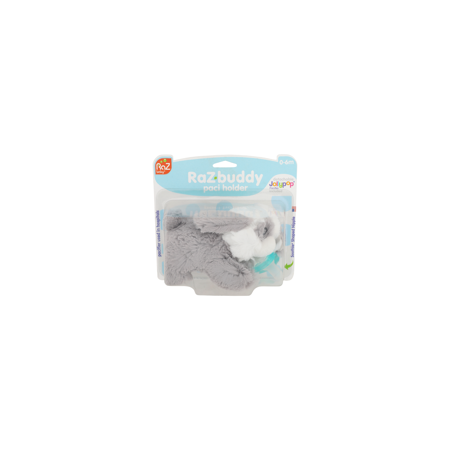 Raz Baby RaZbuddy Paci Holder With Detachable JollyPop Pacifier - 1 Each Image 1 of 2