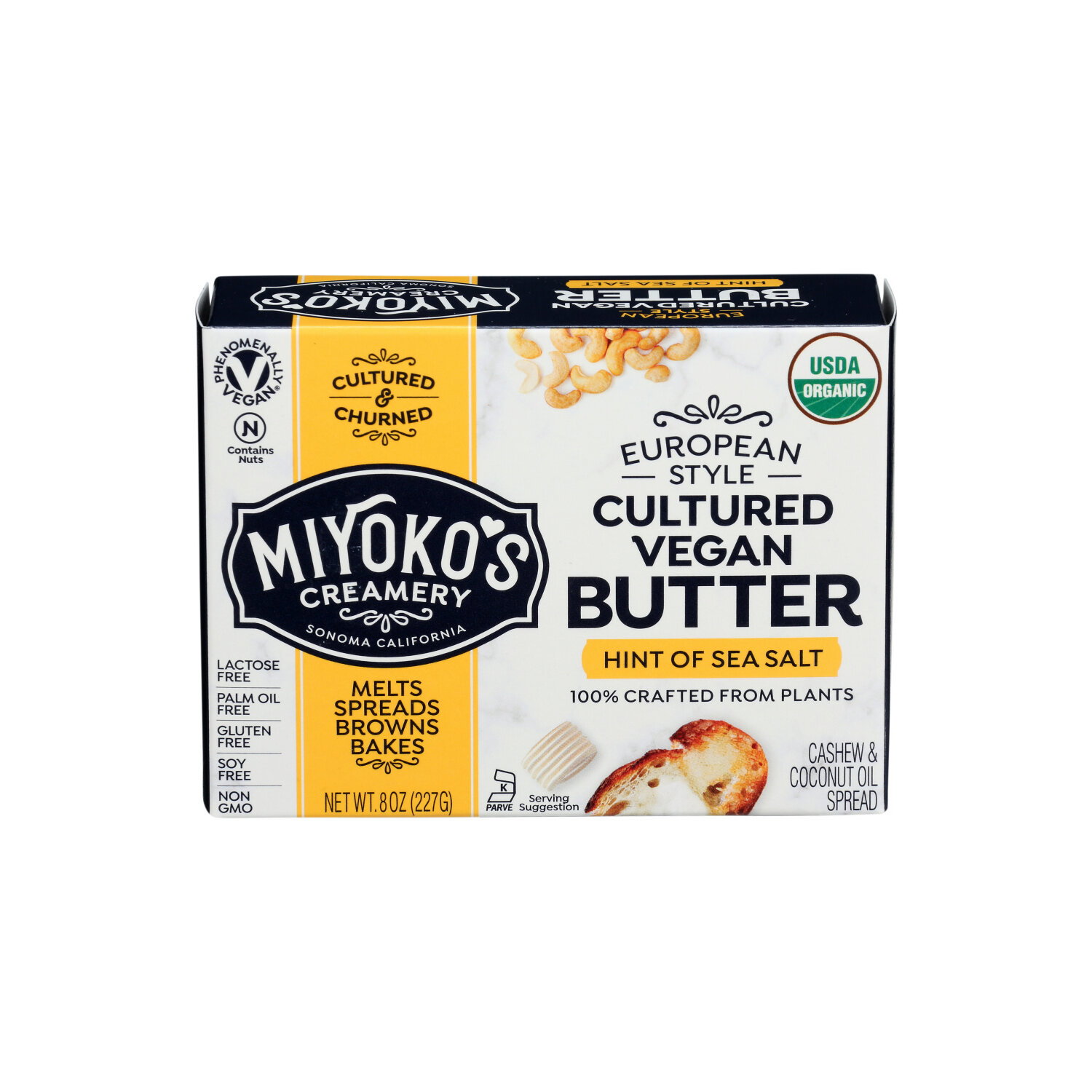 MIYOKO's Creamery Cultured Veganbutter Hint Of Sea Salt - 8 Ounce Image 1 of 4