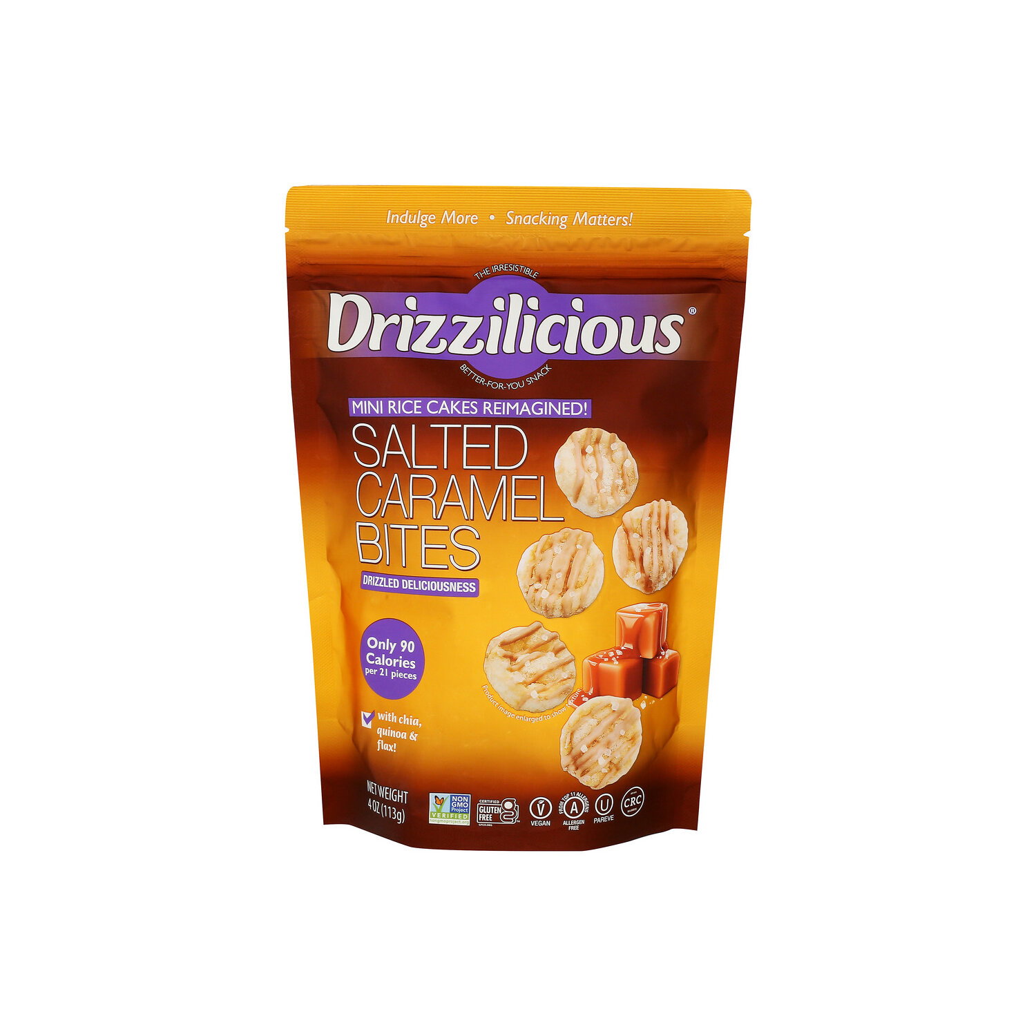 Drizzilicious Salted Caramel Bites Mini Rice Cakes - 4 Ounce