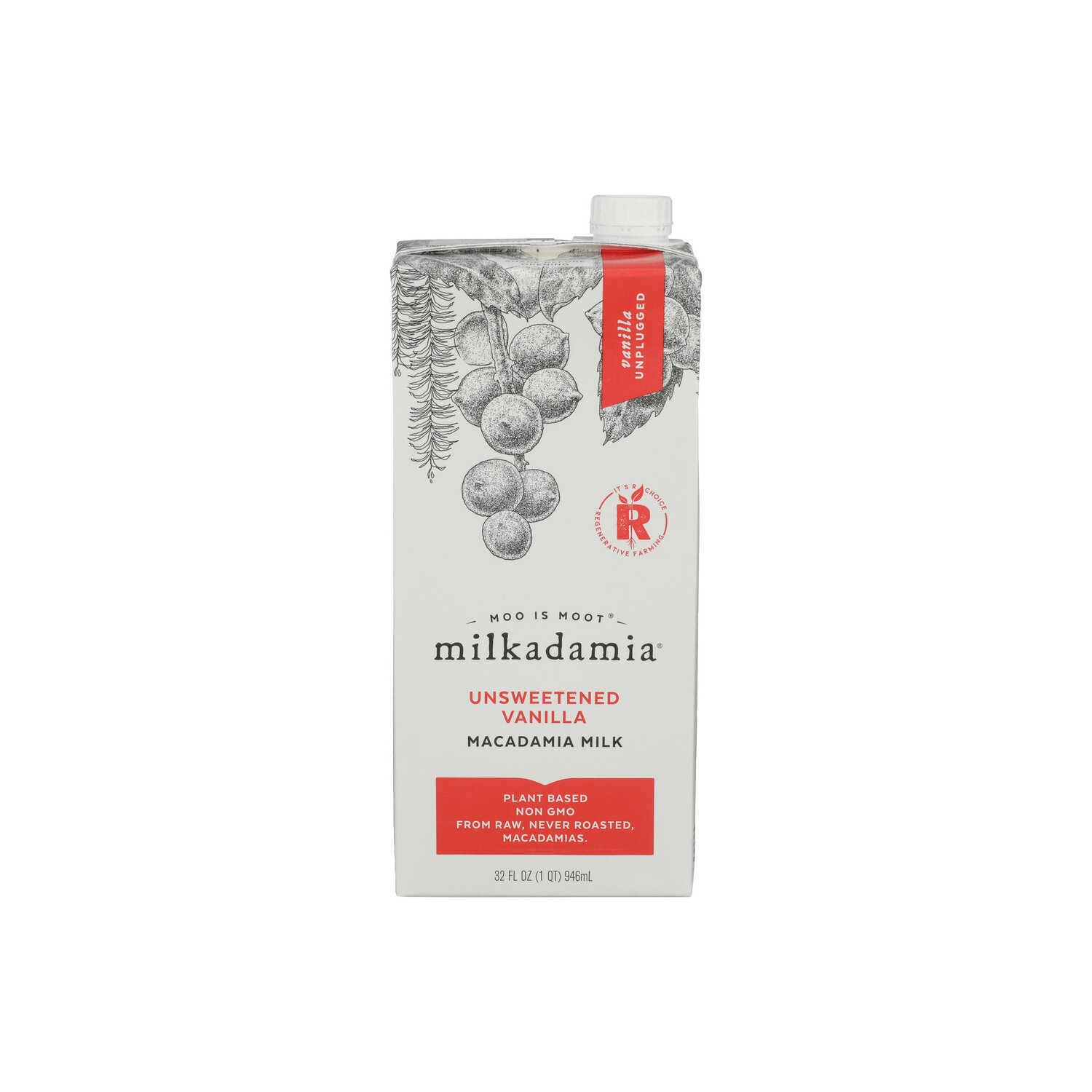 Milkadamia Unsweetened Vanilla Macadamia Milk - 32 Fluid Ounce Image 1 of 4