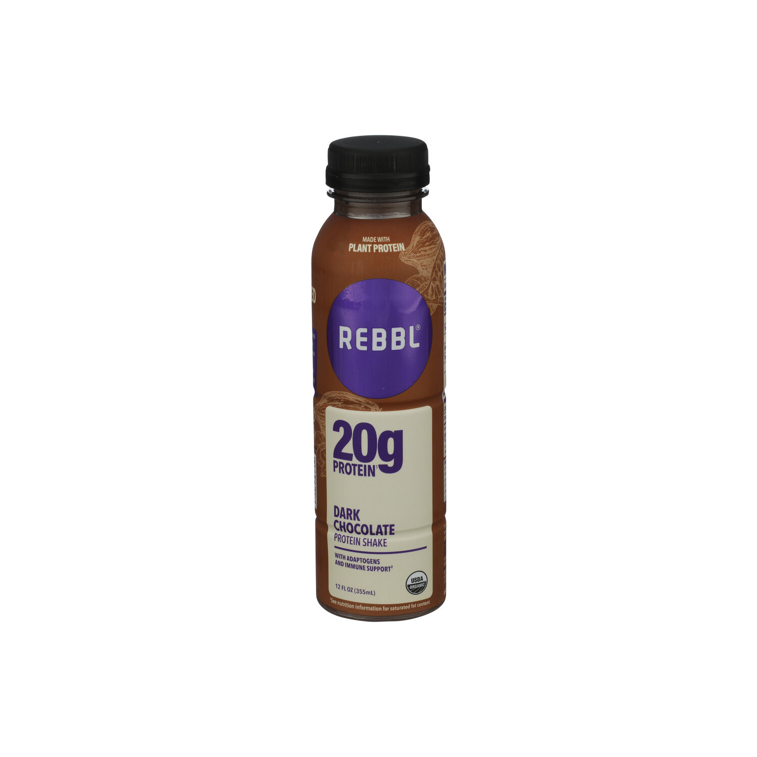 Rebbl Dark Chocolate Plant-Based Rtd Protein Beverage - 12 Fluid Ounce Image 1 of 4