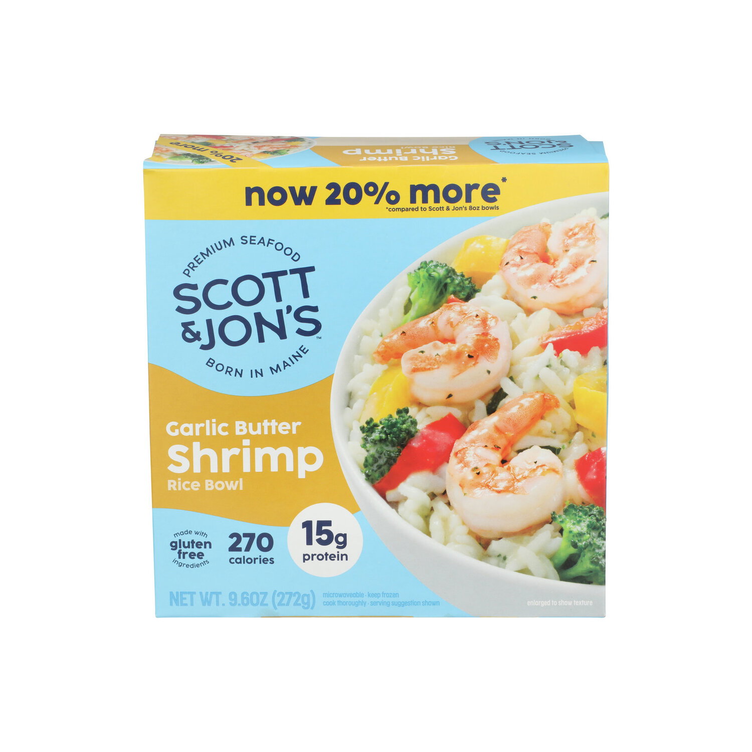 SCOTT & JON's Garlic Butter Shrimp Frozen Rice Bowl - 9.6 Ounce Image 1 of 4