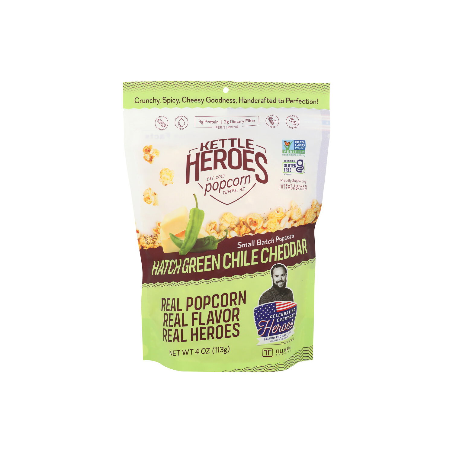 Kettle Heroes Hatch Green Chile Cheddar Popcorn - 4 Ounce Image 1 of 4