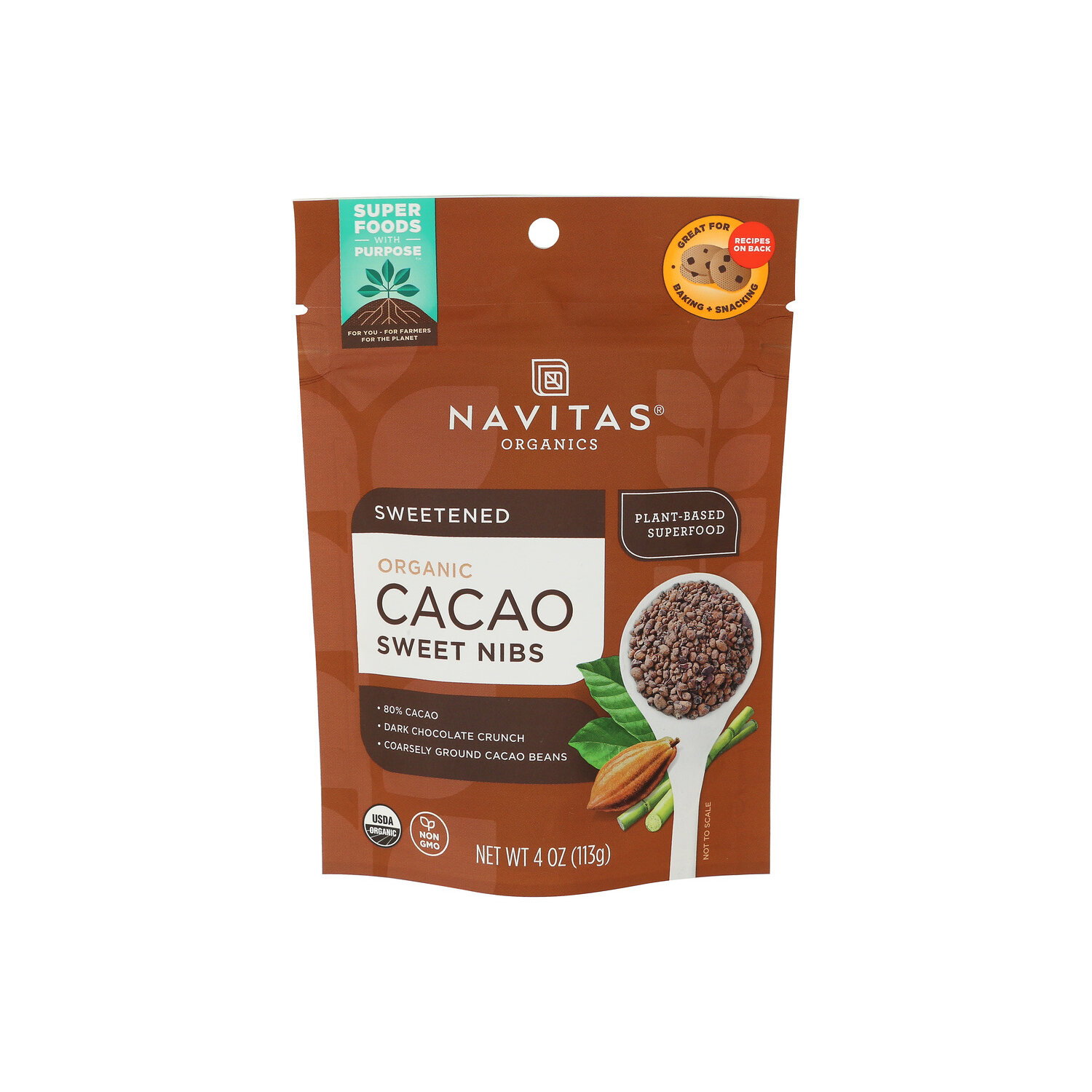 Navitas Organics Cacao Sweet Nibs - 4 Ounce Image 1 of 4