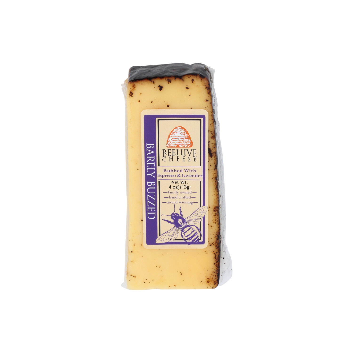 Beehive Cheese Barely Buzzed Espresso Lavender Rubbed Cheddar - 4 Ounce Image 1 of 4