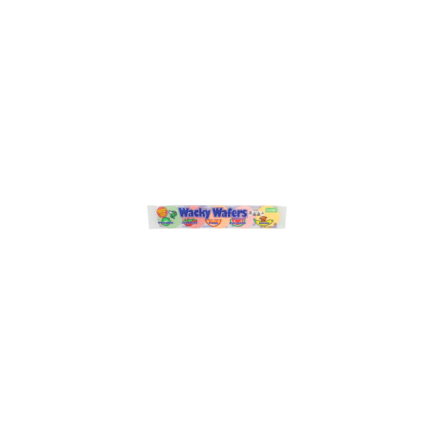 Wacky Wafers Greenapple Strawberry Orange Watermelon Banana Candy - 1.2 Ounce Image 1 of 4