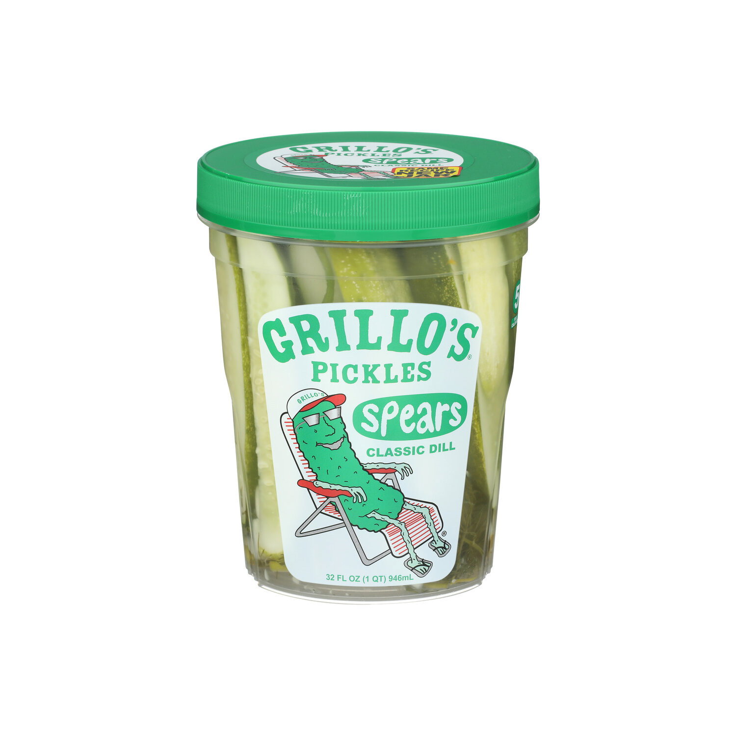 GRILLO's Pickles Dill Pickle Spears Italian - 32 Fluid Ounce Image 1 of 4