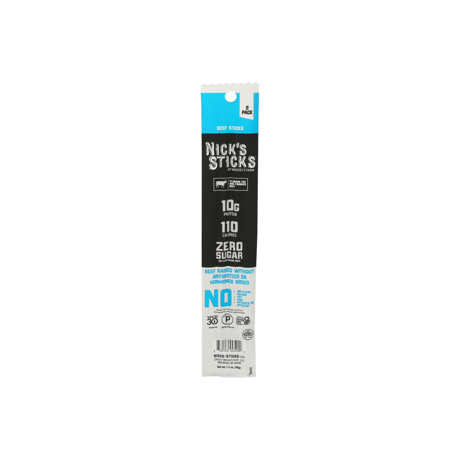 NICK's Sticks Beef Snack Original Grass Fed - 0.85 Ounce - 2 Count Image 1 of 4