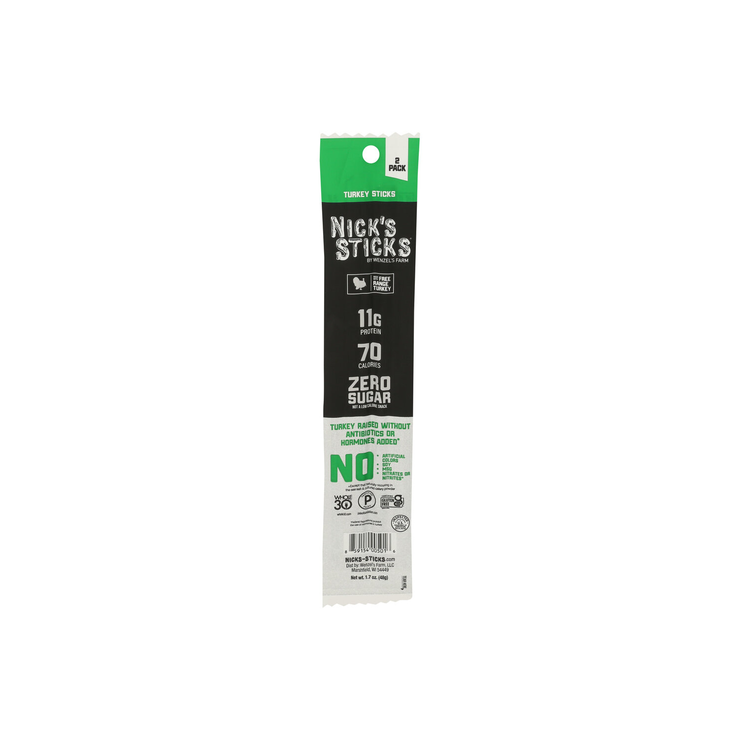 NICK's Sticks Turkey Snack Original Free Range - 0.85 Ounce - 2 Count Image 1 of 4