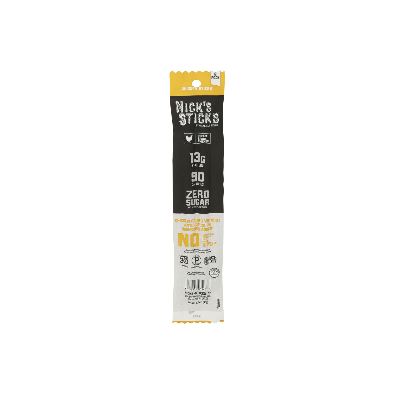 NICK's Sticks Chicken Snack Free Range - 0.85 Ounce - 2 Count Image 1 of 4