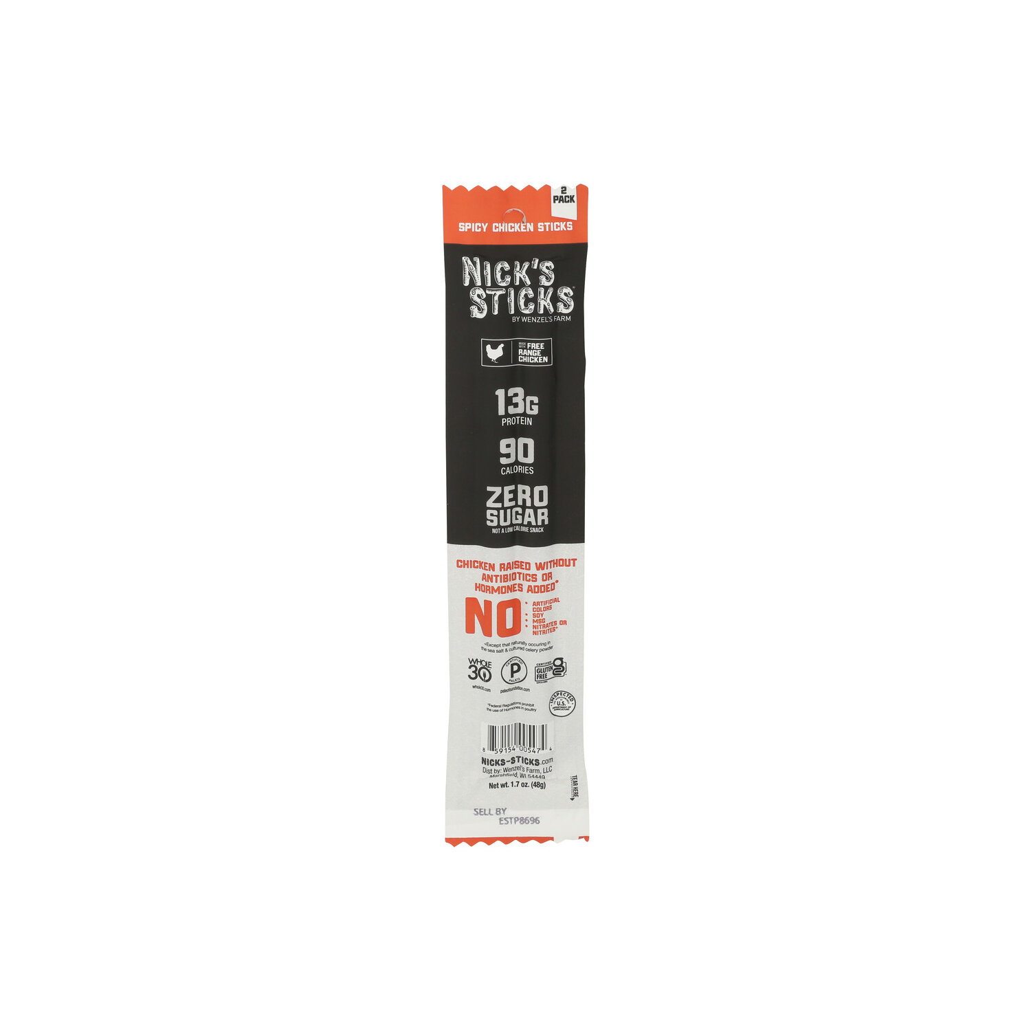 NICK's Sticks Spicy Chicken Snack Free Range - 0.85 Ounce - 2