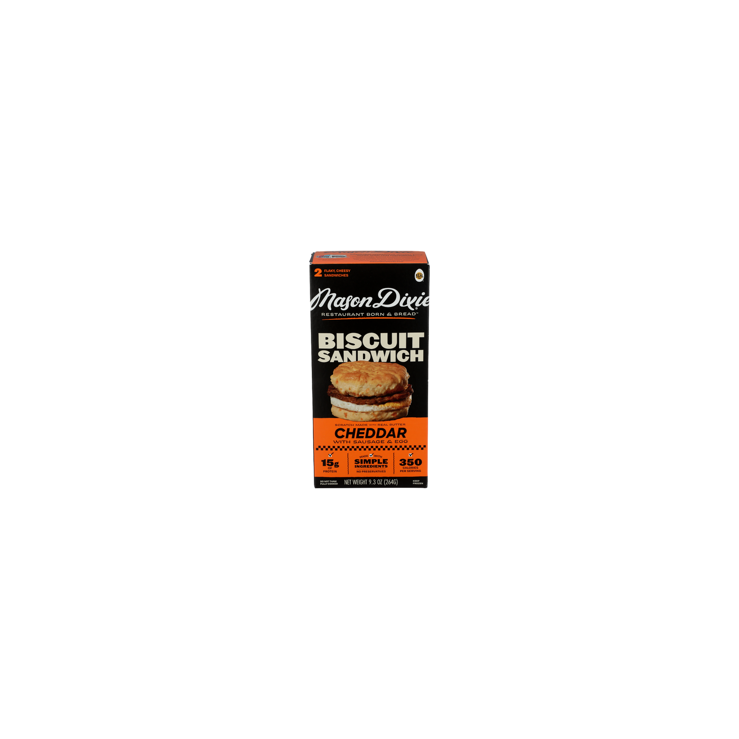 Mason Dixie Sausage Egg & Cheddar Cheese Biscuit Sandwich - 4.65 Ounce - 2 Count Image 1 of 4
