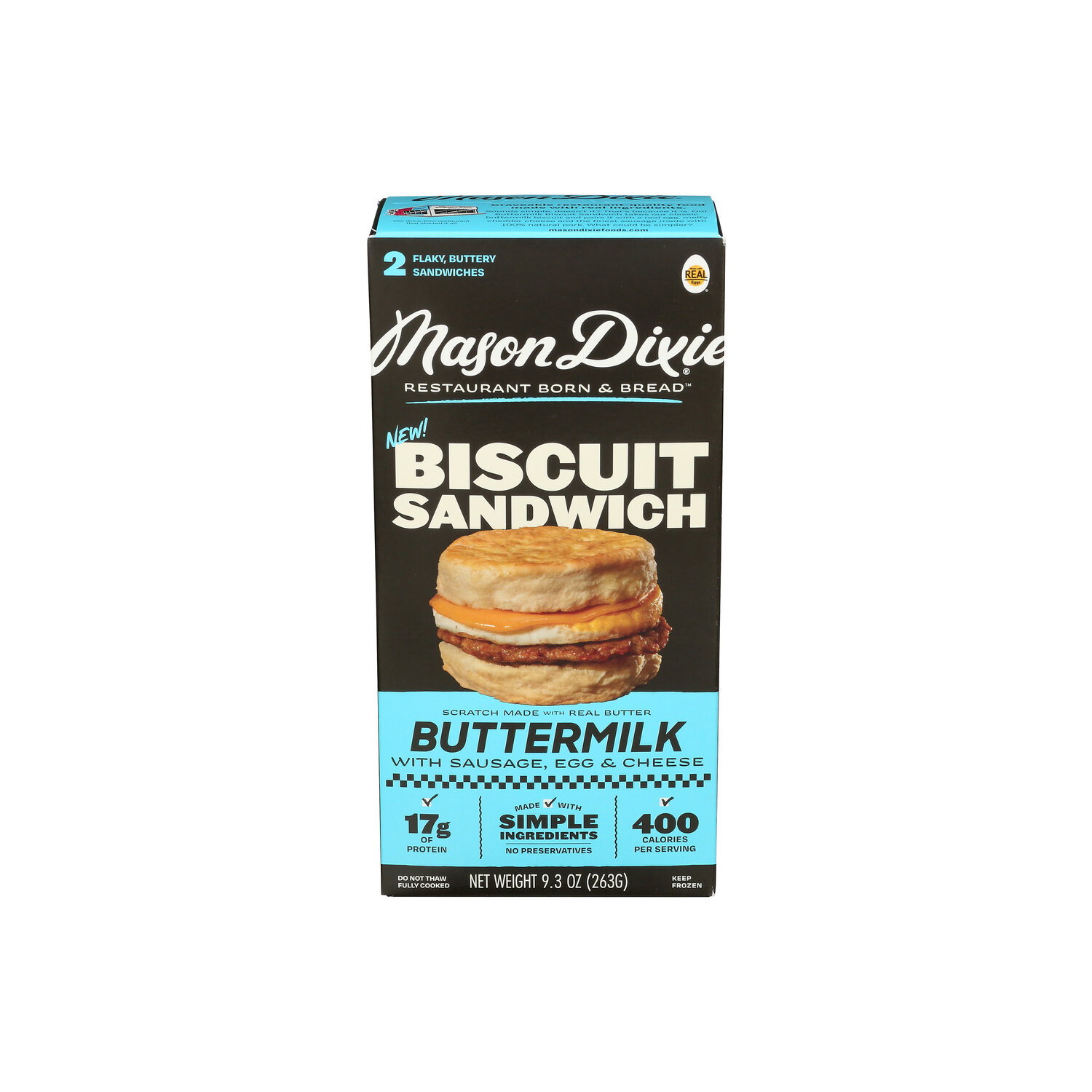 Mason Dixie Buttermilk Biscuit Sandwich With Sausage, Egg & Cheese - 4.65 Ounce - 2 Count Image 1 of 4
