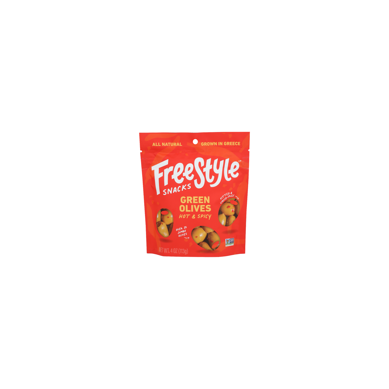 Freestyle Snacks Hot & Spicy Green Olives - 4 Ounce Image 1 of 4