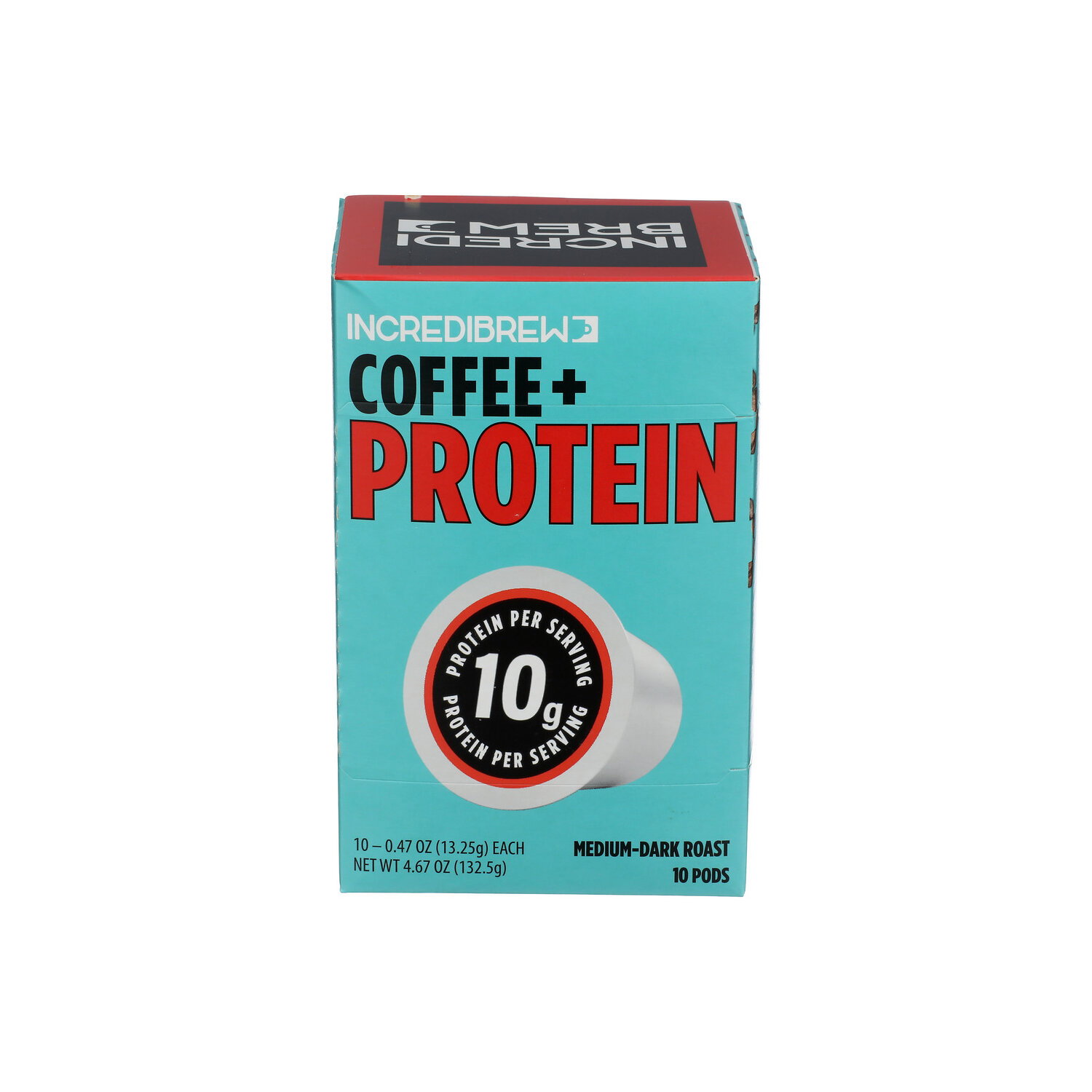 Incredibrew Medium Dark Roast Coffee + Protein - 0.467 Ounce - 10 Count Image 1 of 4