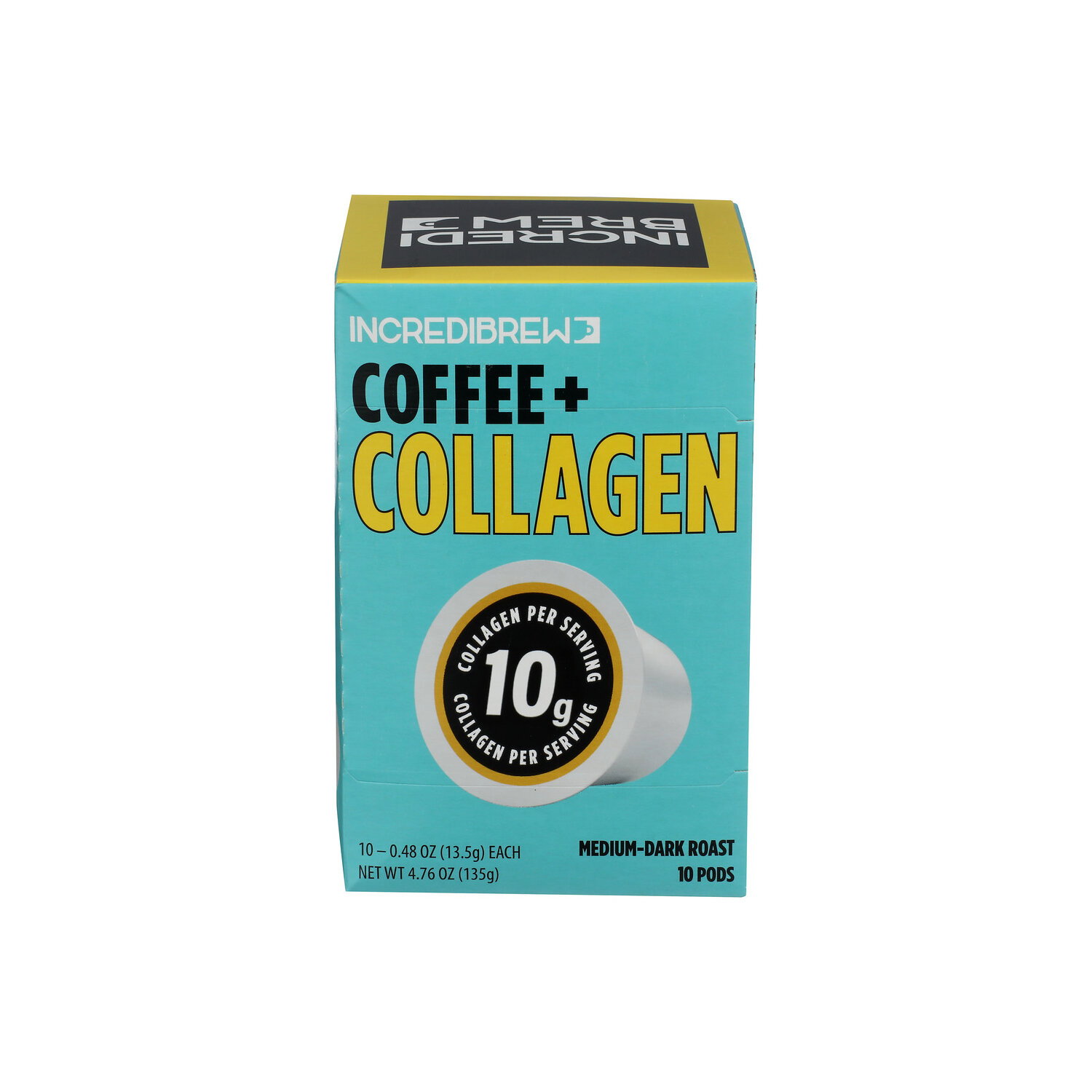 Incredibrew Medium Dark Roast Coffee + Collagen - 0.476 Ounce - 10 Count Image 1 of 4