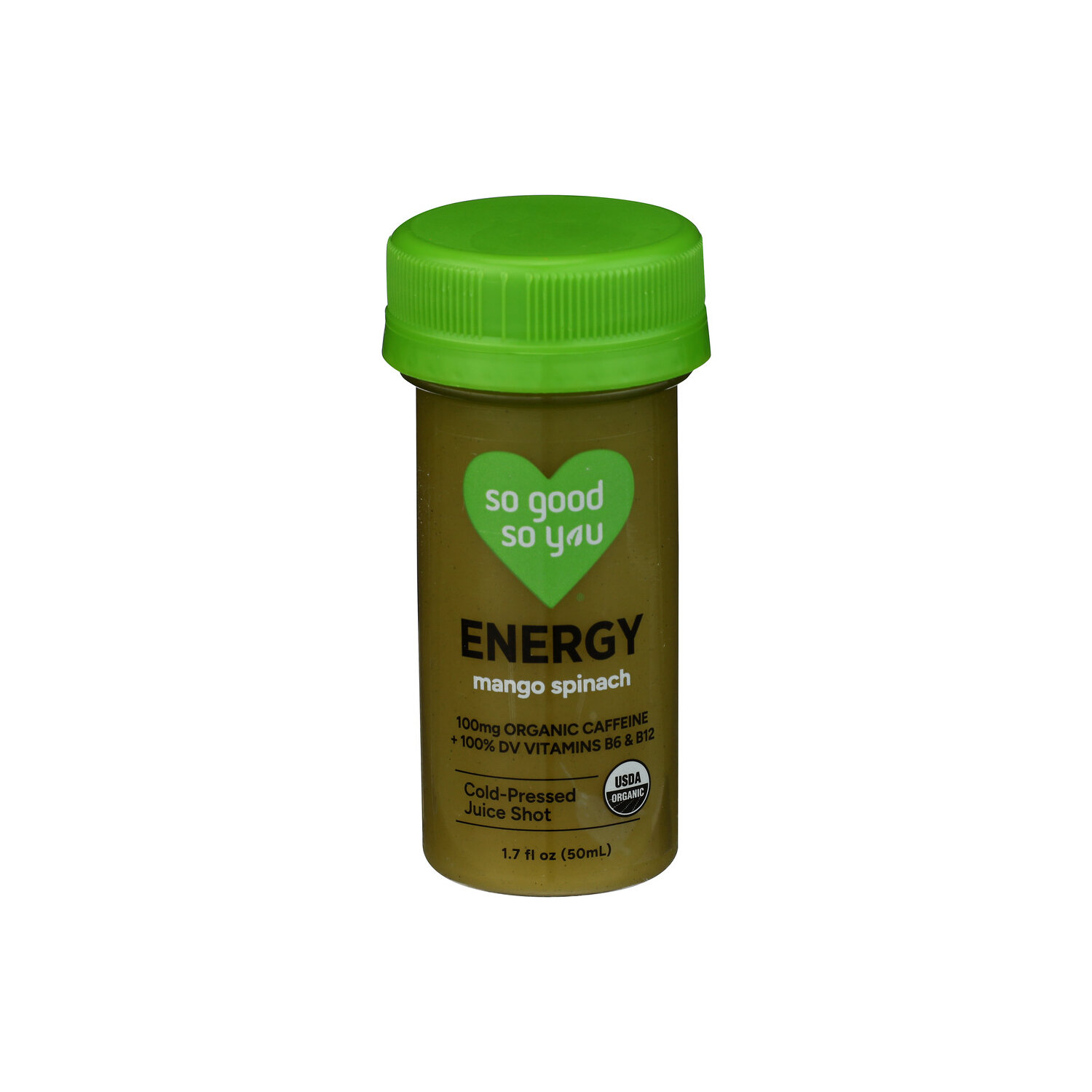 So Good So You Energy Mango Spinach Probiotic Juice Shot - 1.7