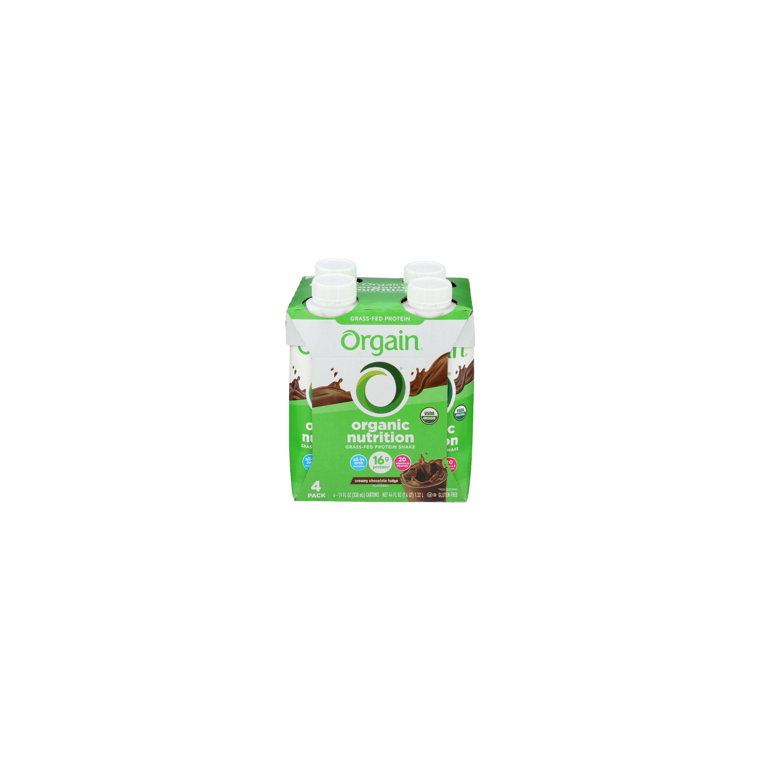 Orgain Organic Creamy Chocolate Fudge Nutritional Shake - 11 Fluid Ounce - 4 Count Image 1 of 3