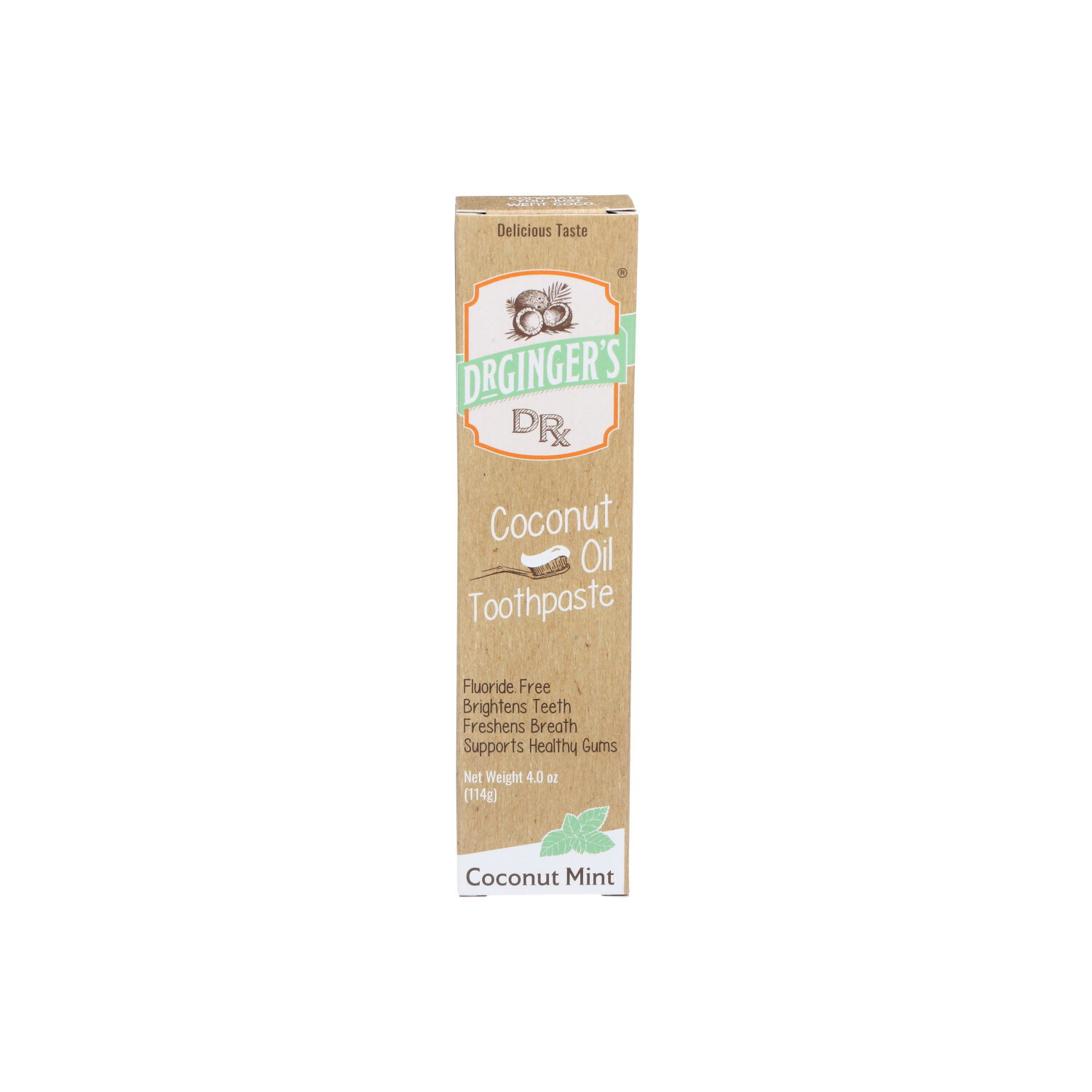 Dr GINGER's Coconut Oil Toothpaste Mint - 4 Ounce Image 1 of 2