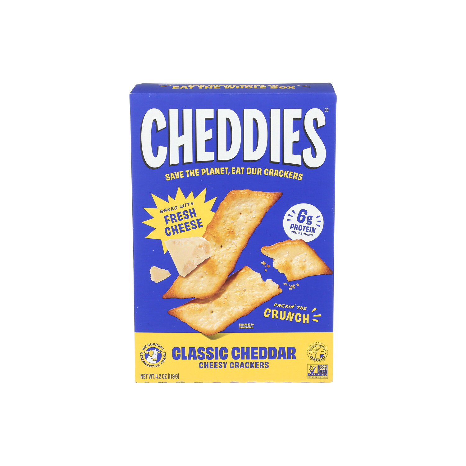 Cheddies Original Cheddar High Protein Cheese Crackers - 4.2 Ounce