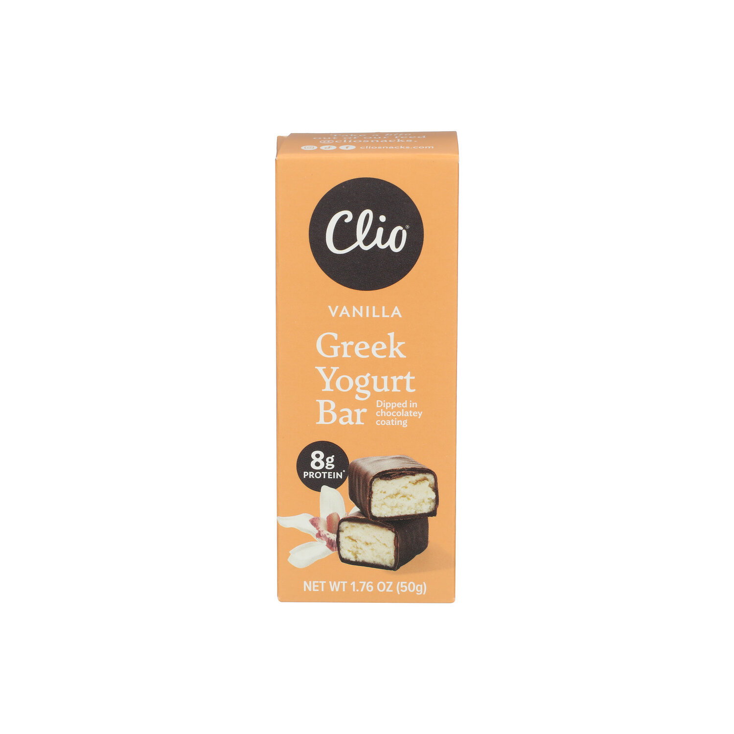 Clio Vanilla Dark Chocolate Covered Greek Yogurt Bar - 1.76 Ounce Image 1 of 4