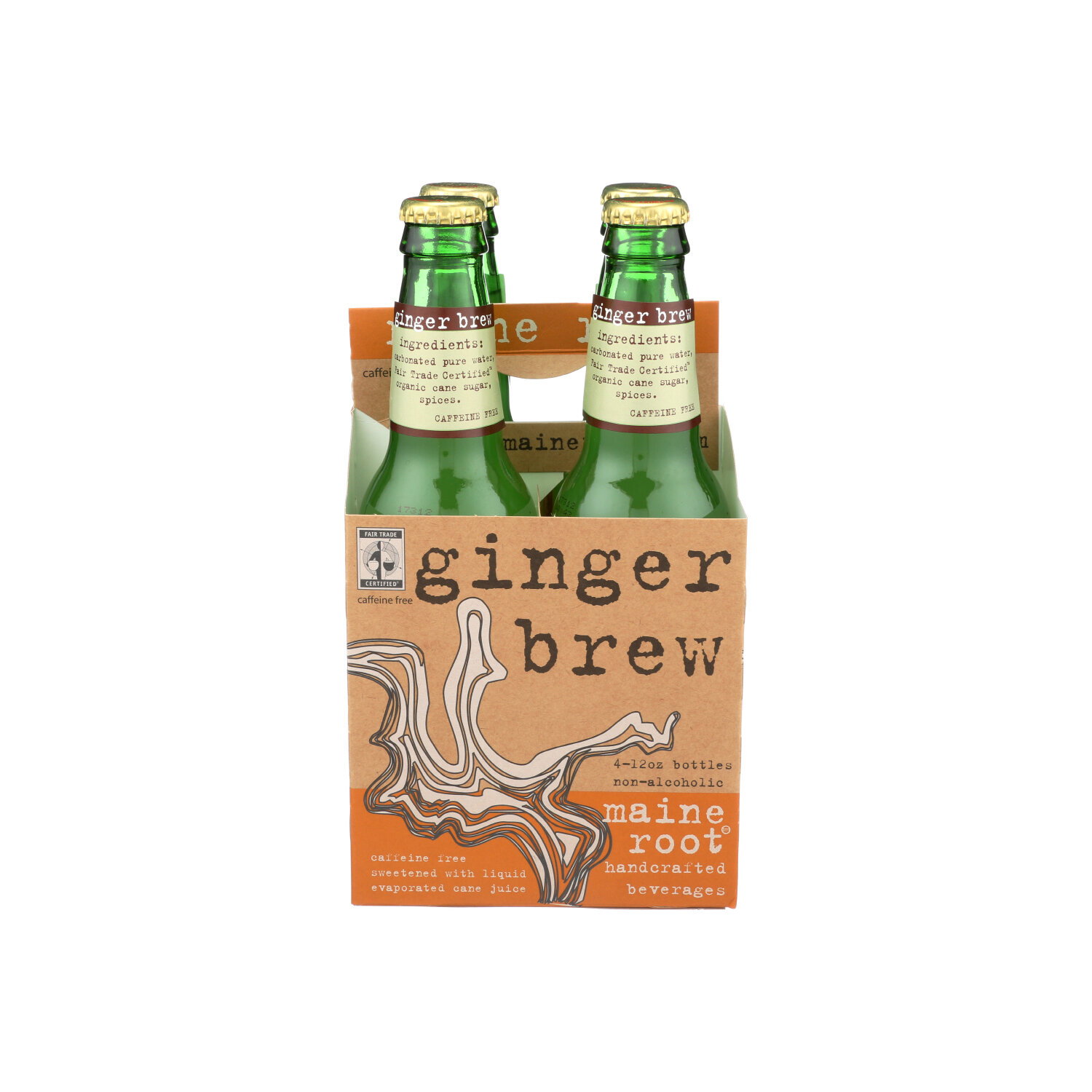 Maine ROOT. Ginger Brew Soft Drink - 12 Fluid Ounce - 4 Count