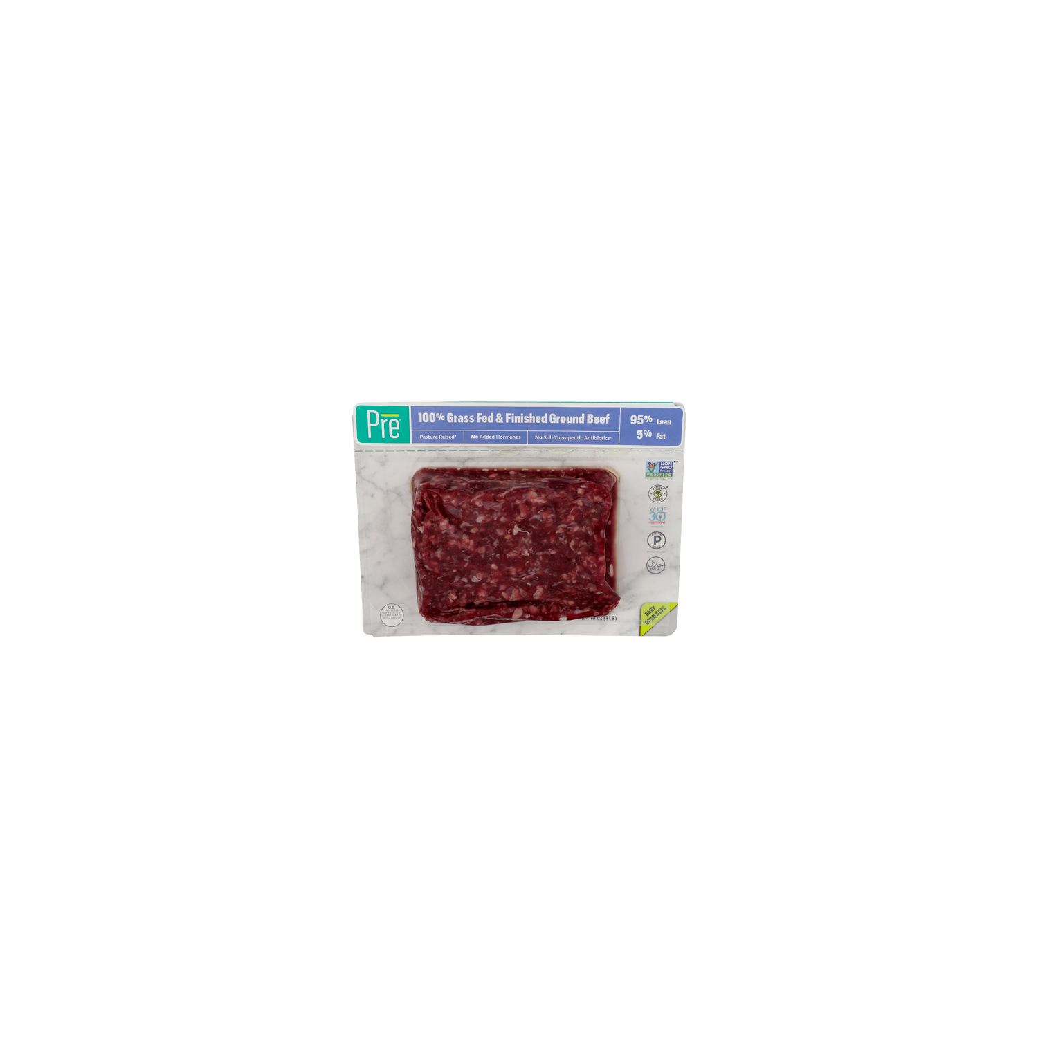 Pre 95% Lean 5% Fat 100% Grass Fed & Finished Ground Beef - 16 Ounce Image 1 of 4