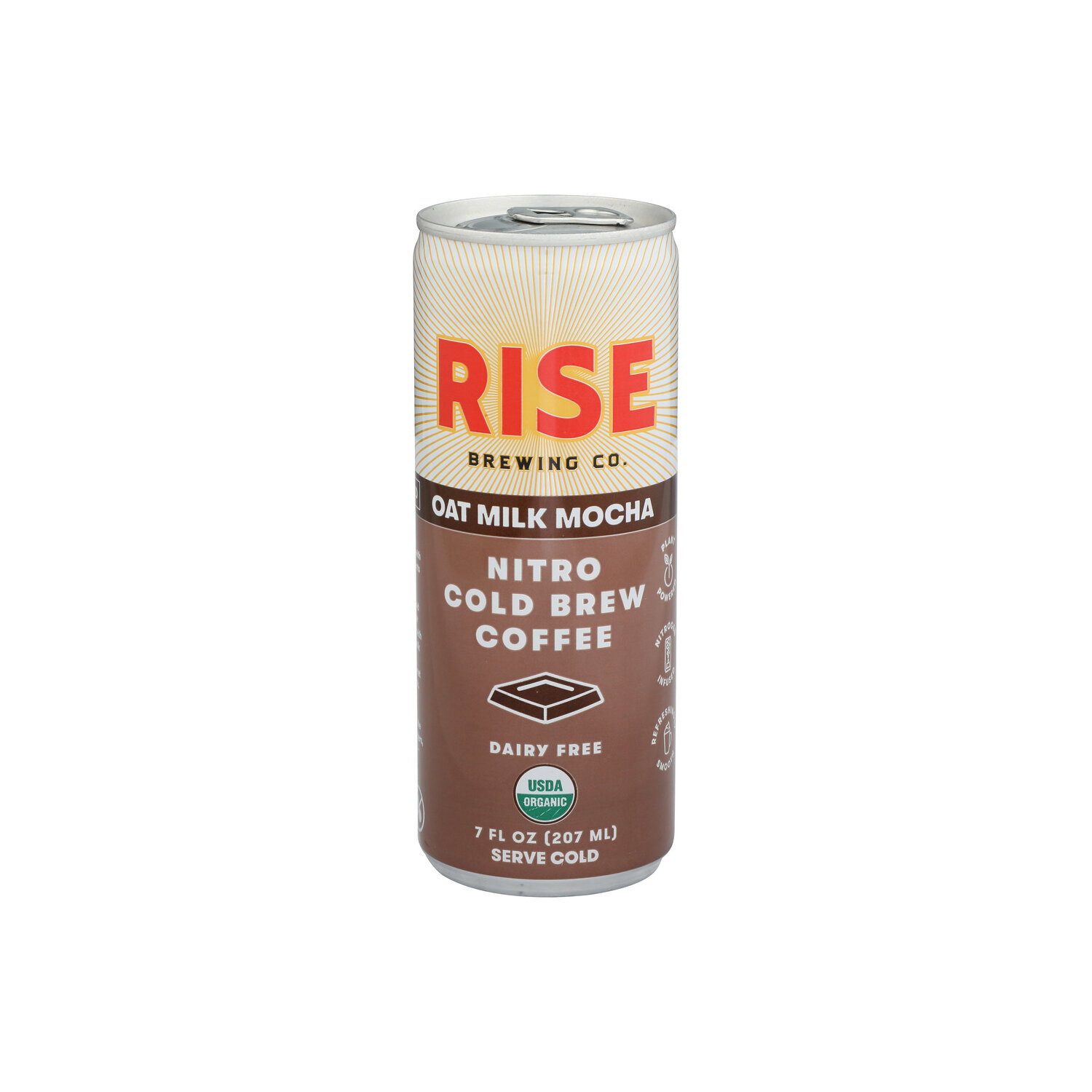 Rise Brewing CO. Oat Milk Mocha Nitro Cold Brew Coffee Latte - 7 Fluid Ounce Image 1 of 4