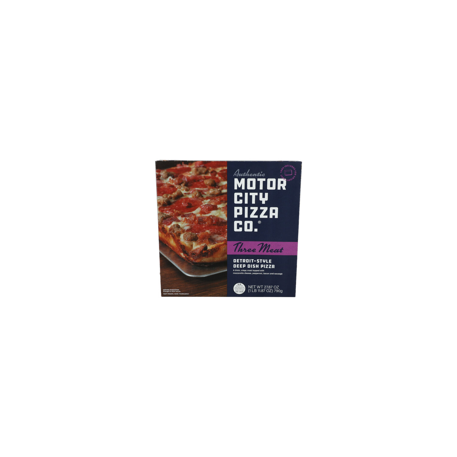 Motor City Pizza CO. Three Meat Detroit Style Deep Dish Pizza - 27.87 Ounce Image 1 of 4