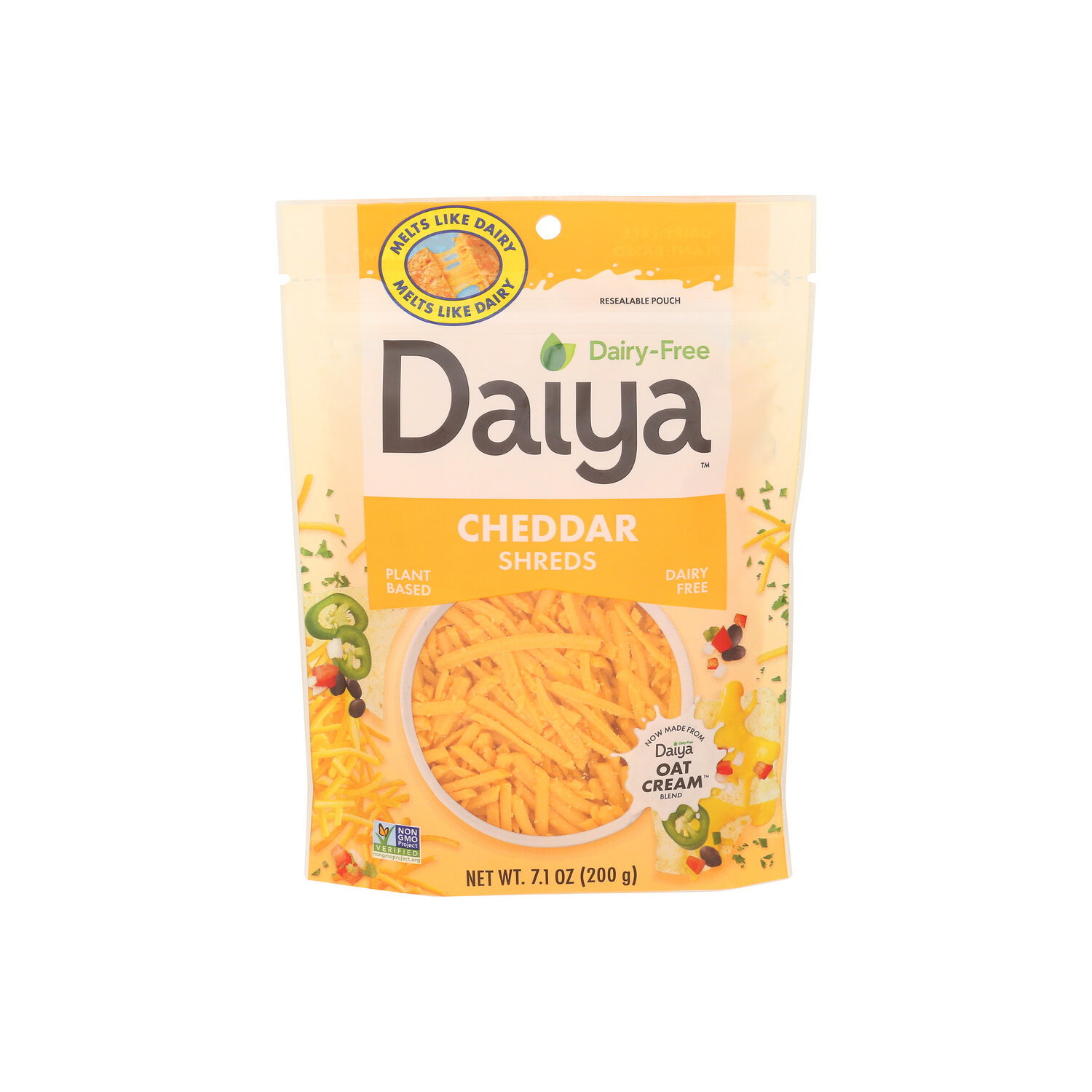 Daiya Cheese Alternatives Cheddar Shredded Cheeze Dairy Free Cutting Board Style Vegan Shreds - 7.1 Ounce Image 1 of 4