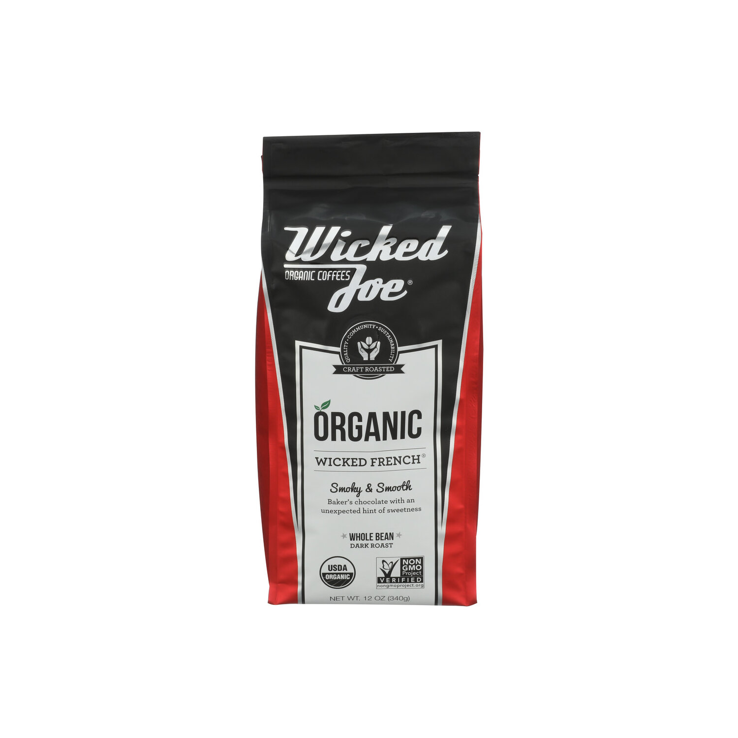 Wicked Joe Organic Coffees Dark Roast Whole Bean Wicked French - 12 Ounce Image 1 of 3