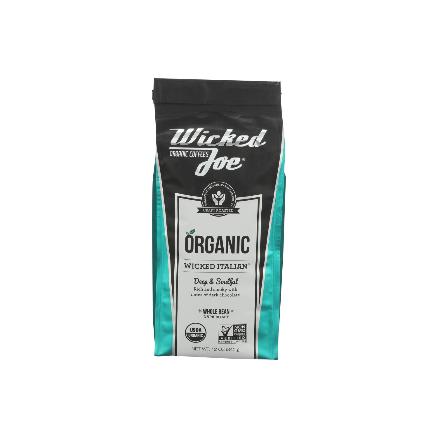 Wicked Joe Organic Coffees Dark Roast Wicked Italian Whole Bean - 12 Ounce Image 1 of 3