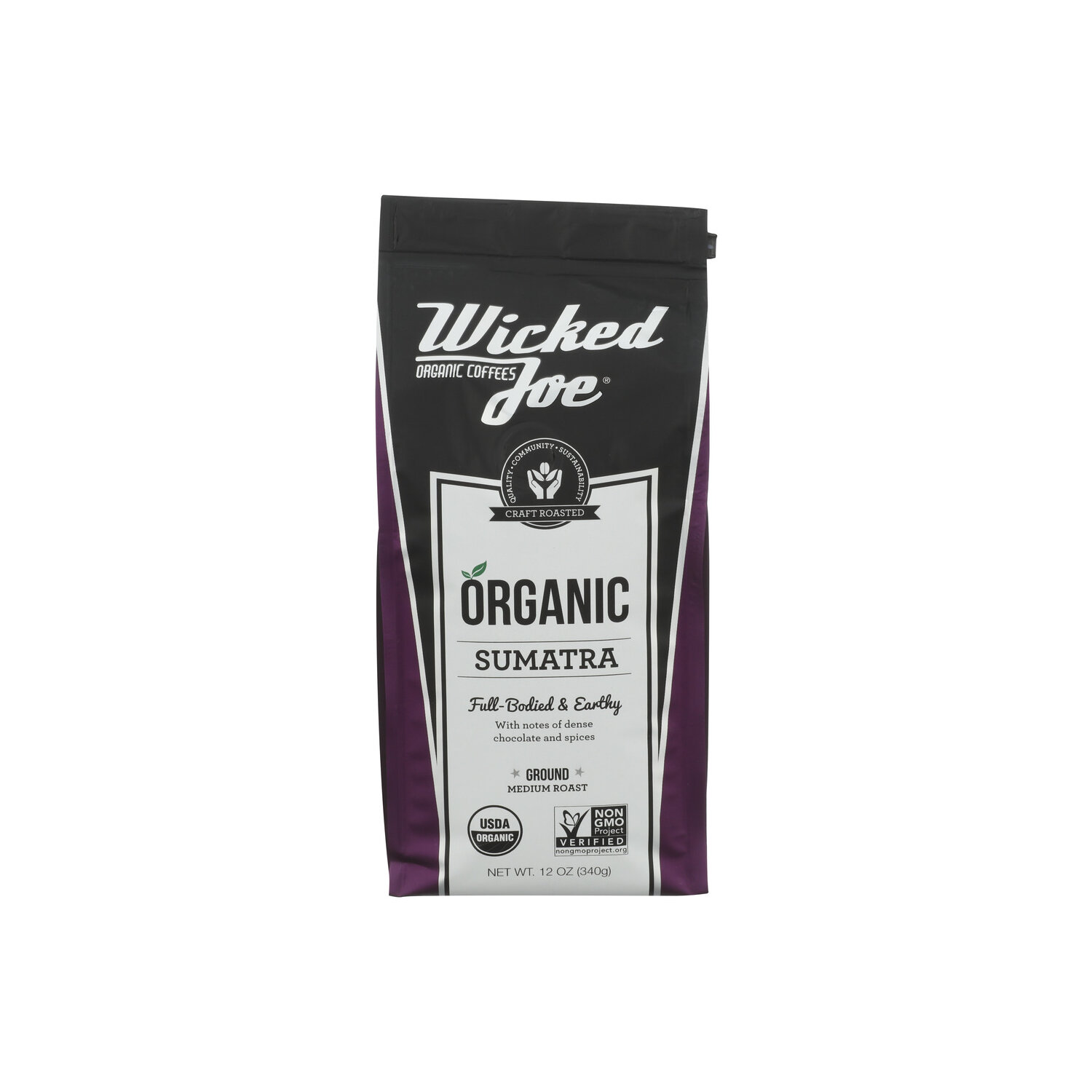 Wicked Joe Organic Coffees Medium Roast Ground Sumatra - 12 Ounce Image 1 of 3
