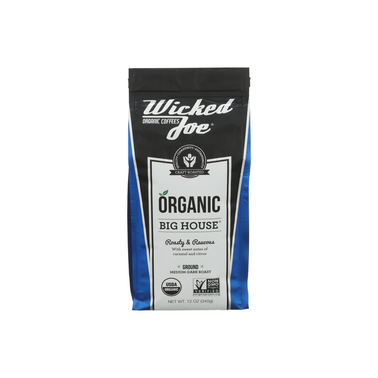 Wicked Joe Organic Coffees Big House Medium Dark Roast Ground Coffee - 12 Ounce Image 1 of 3
