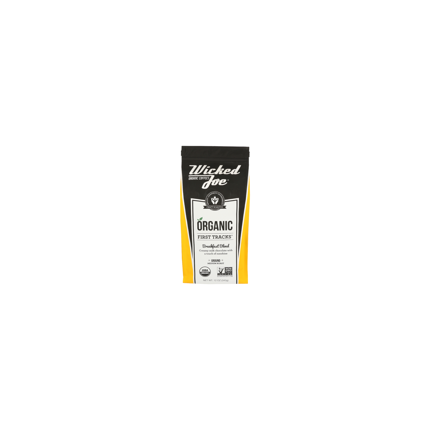 Wicked Joe Organic Coffees Medium Roast Ground First Tracks Breakfast Blend Coffee - 12 Ounce Image 1 of 3