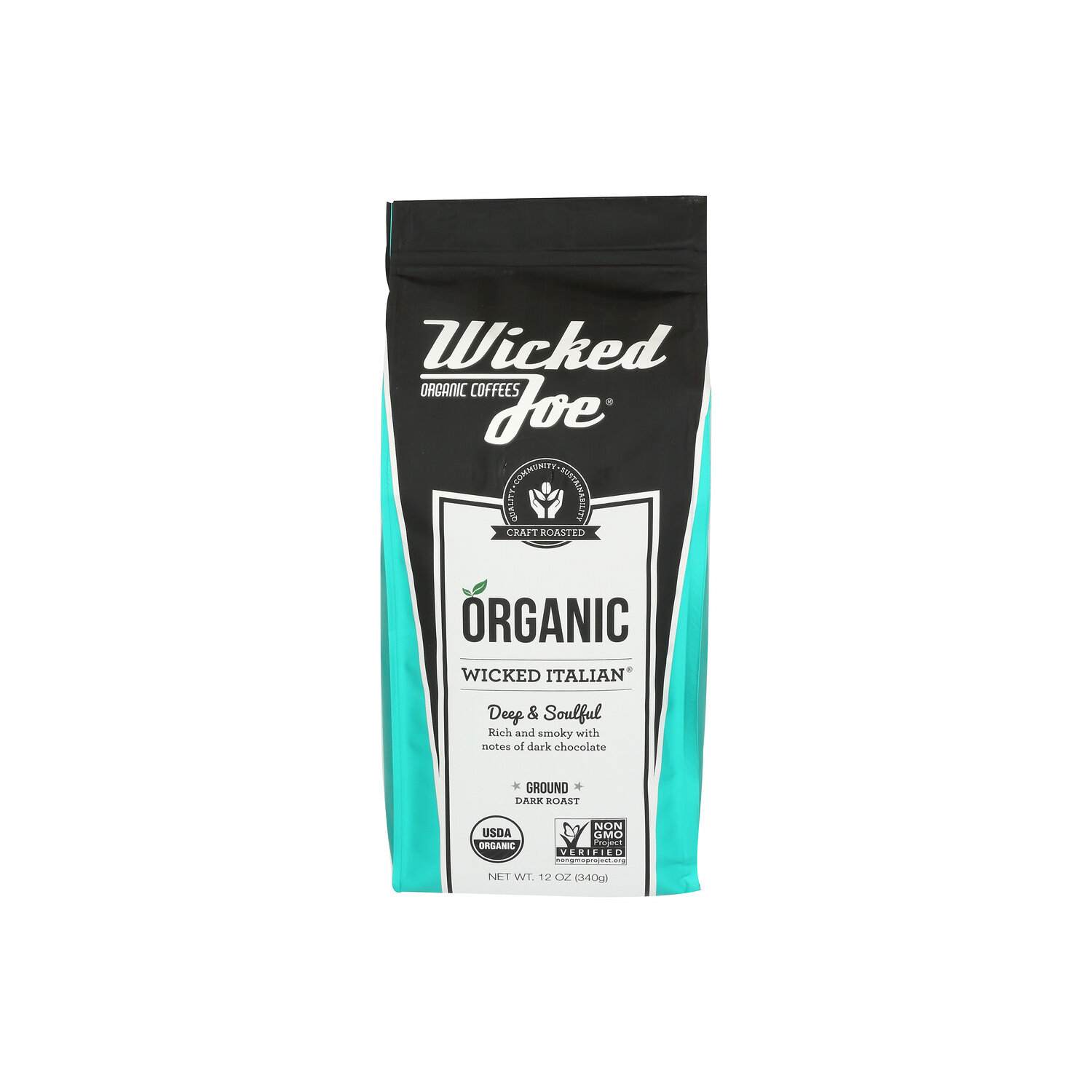 Wicked Joe Organic Coffees Dark Roast Ground Coffee Italian - 12 Ounce Image 1 of 3