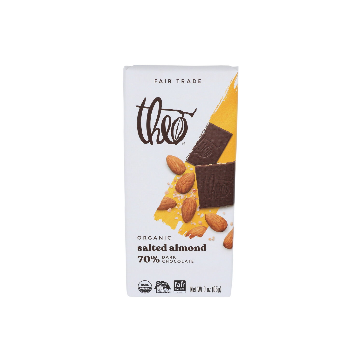 Theo Chocolate Bar Salted Almond - 3 Ounce Image 1 of 4