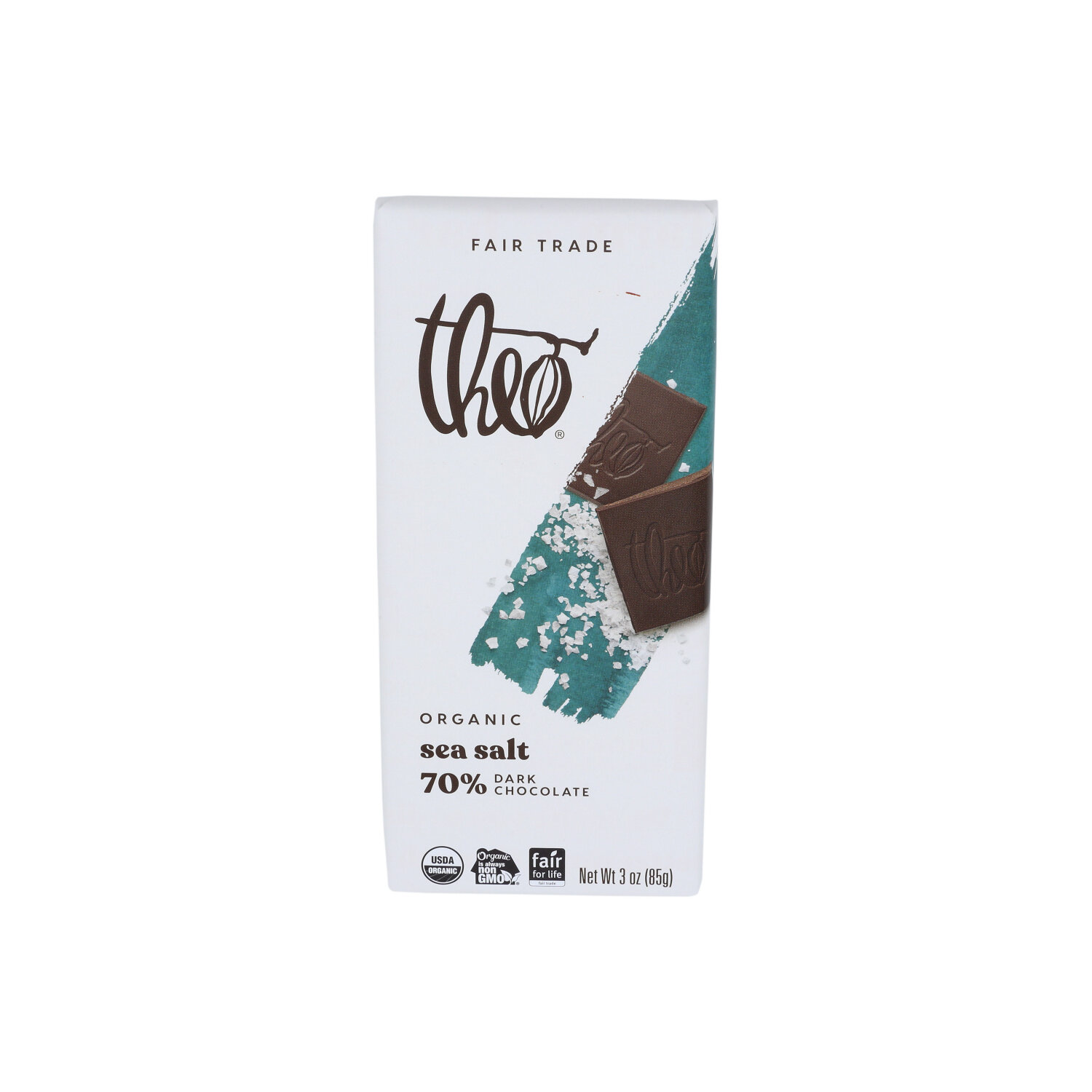 Theo Chocolate Bar Sea Salt - 3 Ounce Image 1 of 4