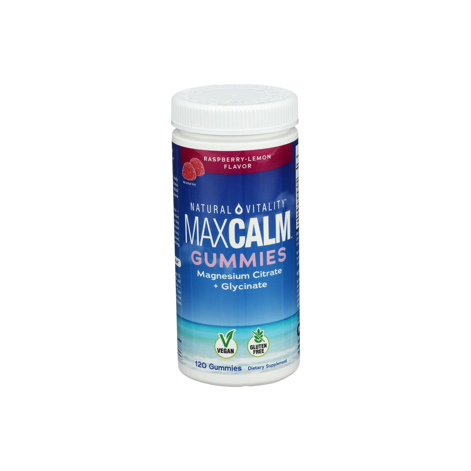 Natural Vitality Raspberry Lemon Gummies Calm - 120 Count Image 1 of 2