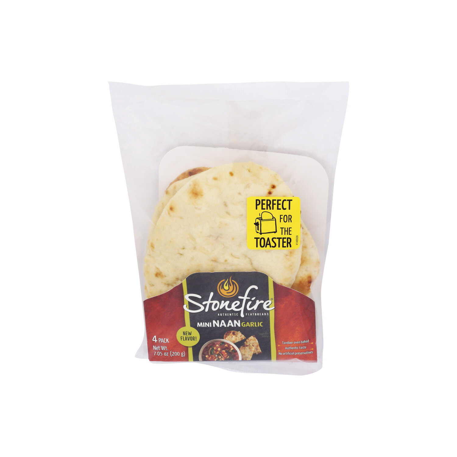 Stonefire Garlic Naan Mini - 1.763 Ounce - 4 Count Image 1 of 4