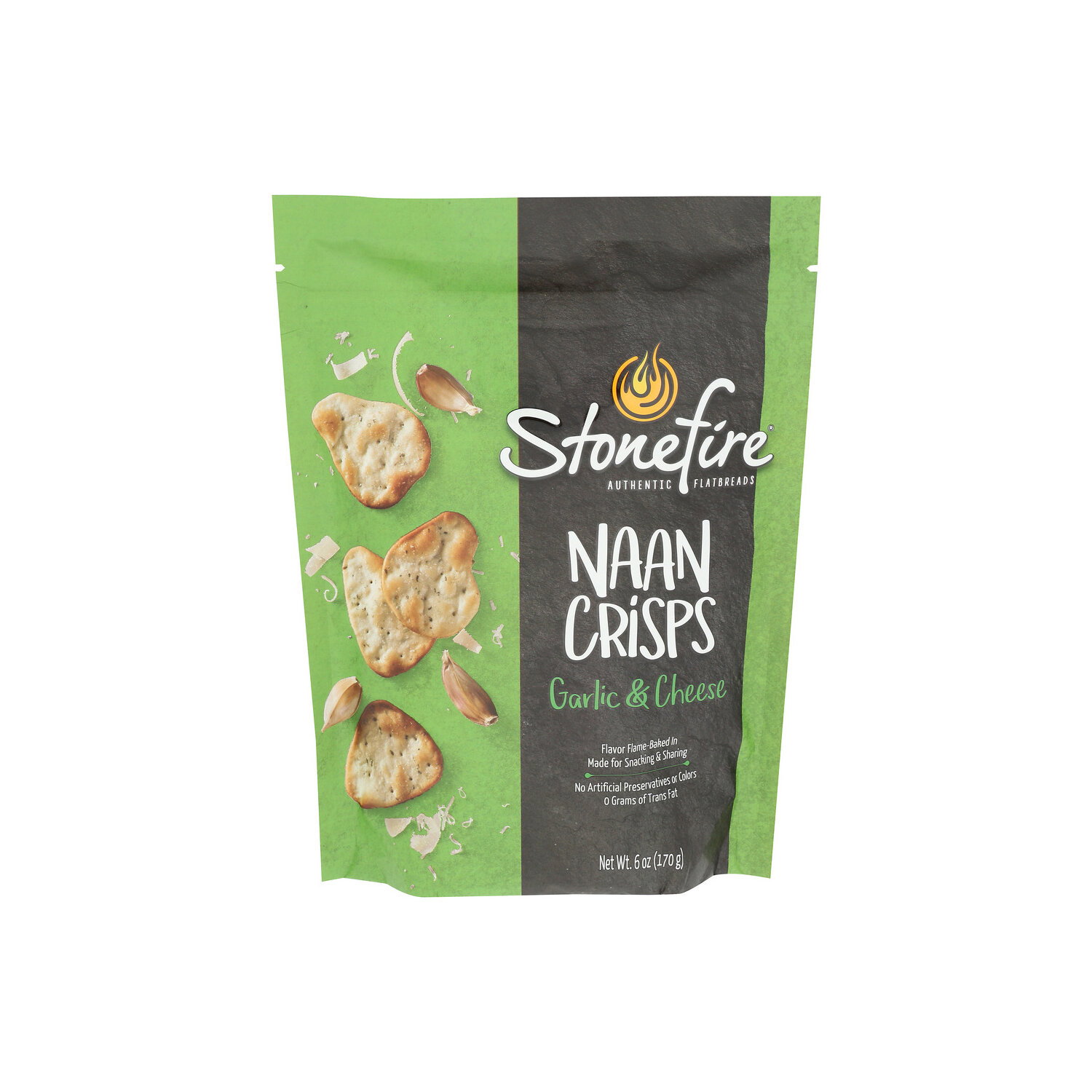 STONEFIRE Naan Crisps Cheese Grlc - 6 Ounce Image 1 of 4